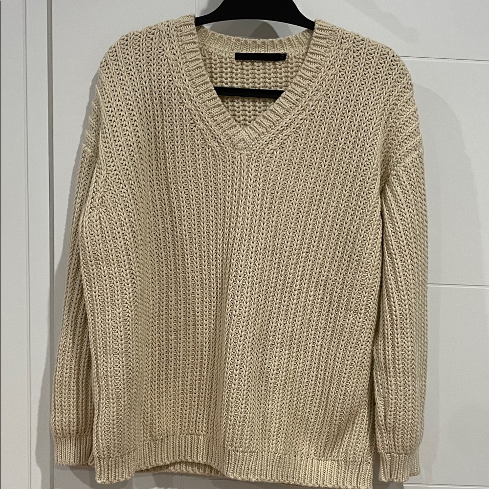 Jenni Kayne Cream V-Neck Sweater